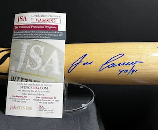 Jose Canseco Signed "40/40" Inscription Rawlings Blonde Baseball Bat (JSA)